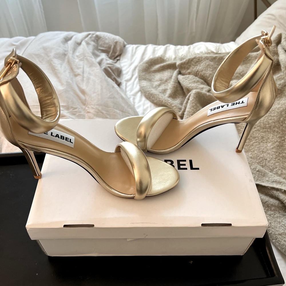 Metallic Gold “Nappa” Ankle Cuff Stilleto Heels